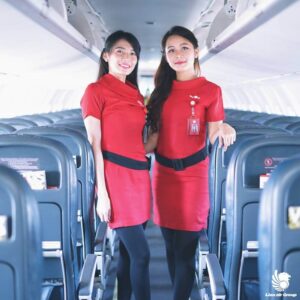 Lion Air female flight attendants boarding