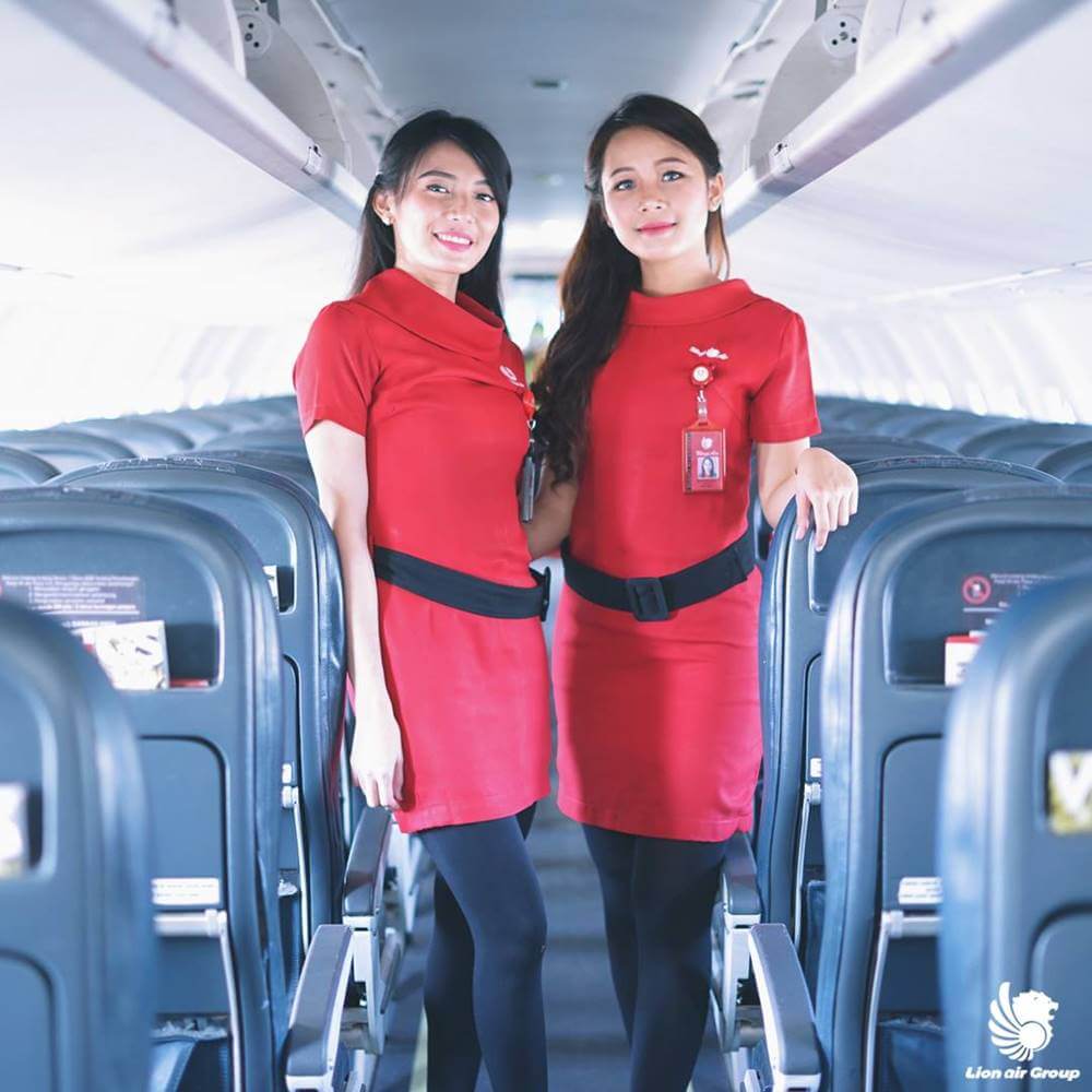 Lion Air female flight attendants boarding