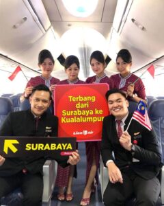 Lion Air male and female flight attendants