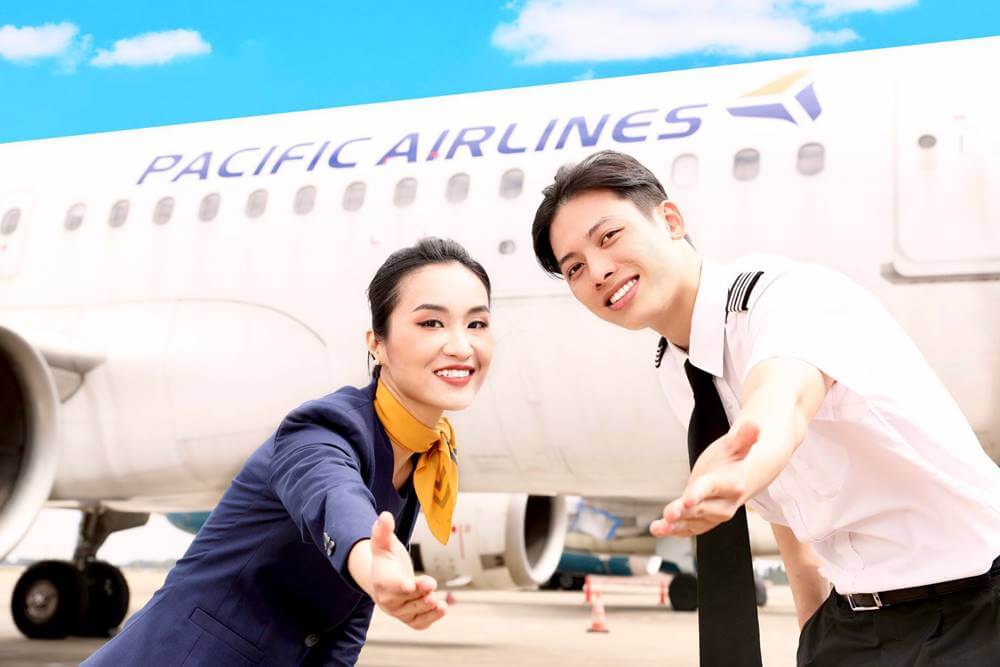 Pacific Airlines female flight attendant and pilot