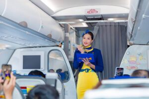 Vietravel Airlines flight attendant PA