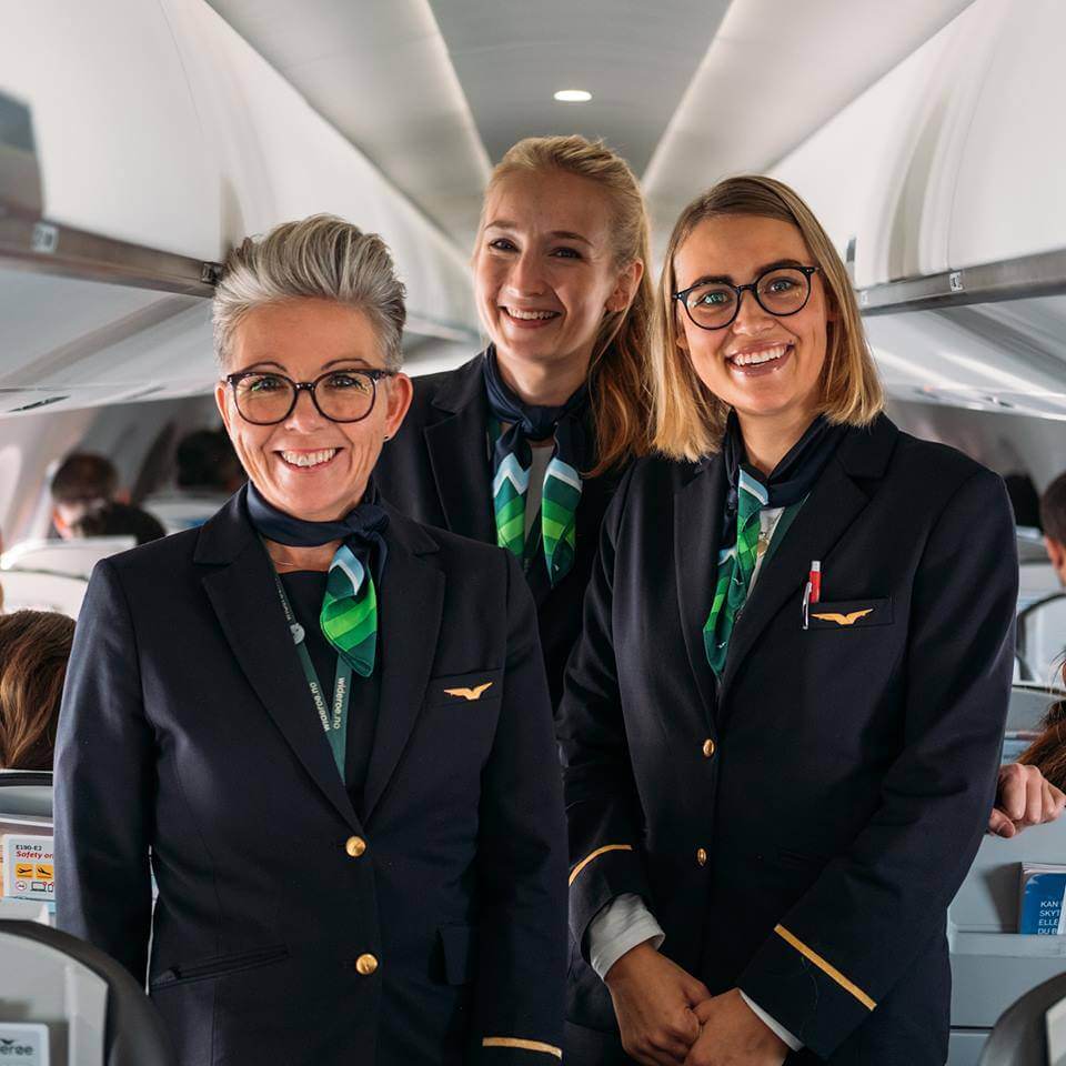 Wideroe flight attendants happy