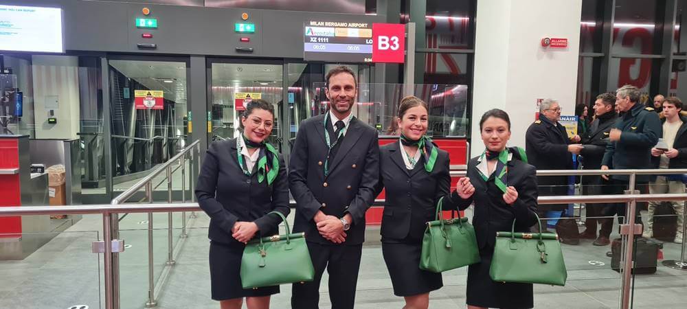 Aeroitalia flight attendants airport