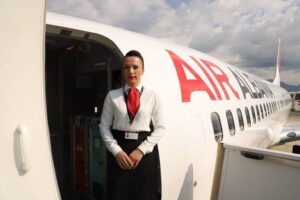 Air Albania flight attendant AC wings