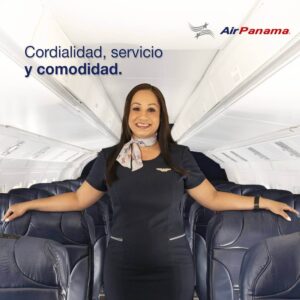 Air Panama flight attendant boarding