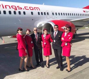 Albawings flight attendants and pilots tarmac