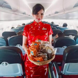 Firefly Airlines flight attendants snack basket