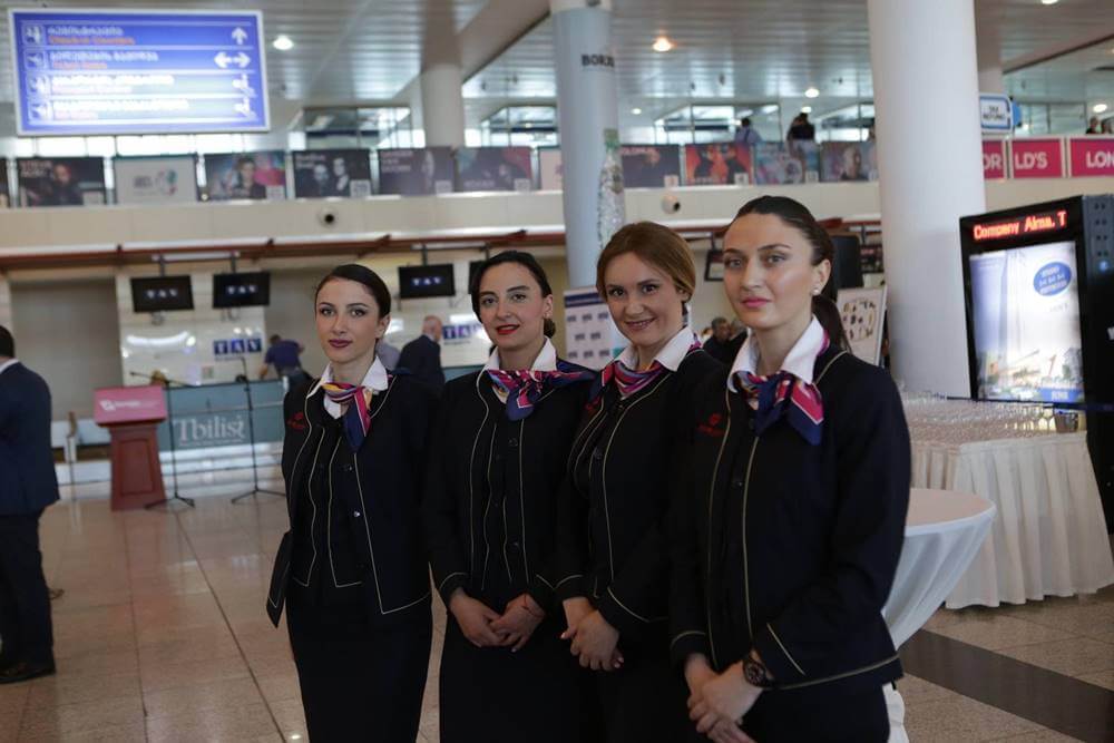Georgia Airways flight attendants airport