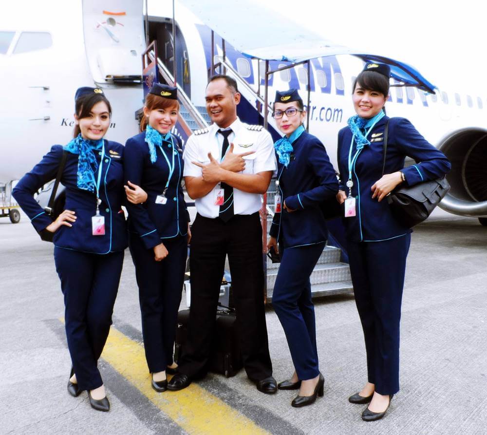 NAM Air flight attendants and pilot