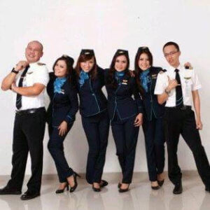 NAM Air flight attendants and pilots group photo