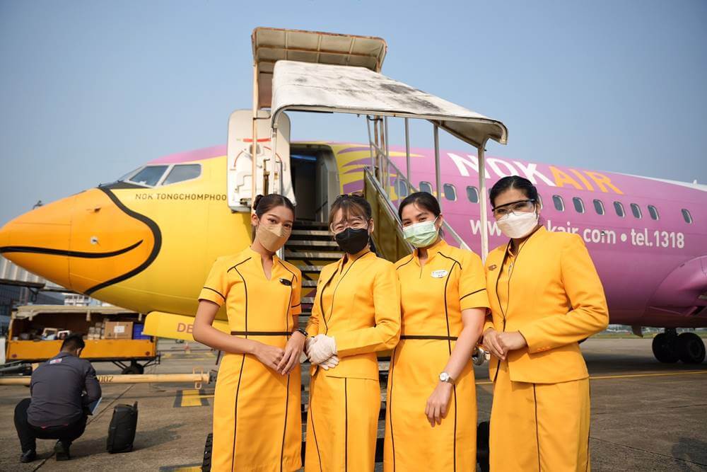 Nok Air flight attendants tarmac