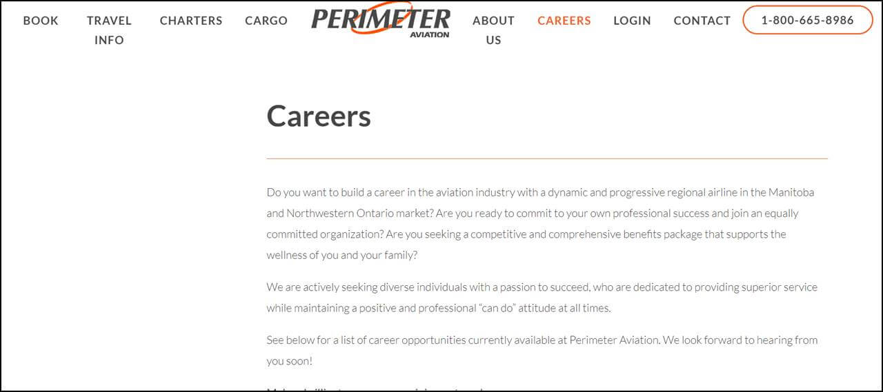 Perimeter Aviation Careers Page