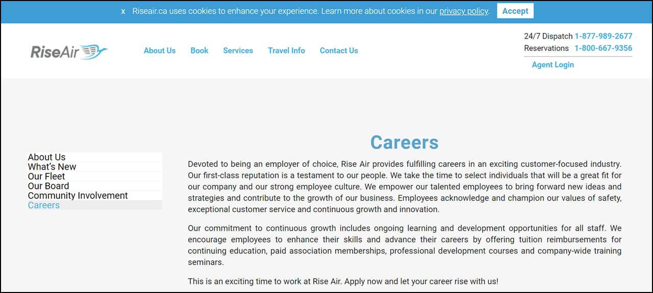 Rise Air Careers Page