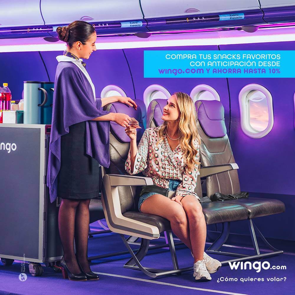 Wingo female flight attendant service