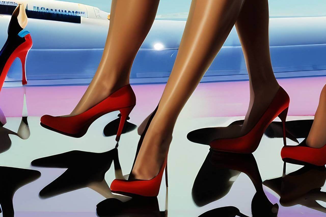 high heels for female flight attendants