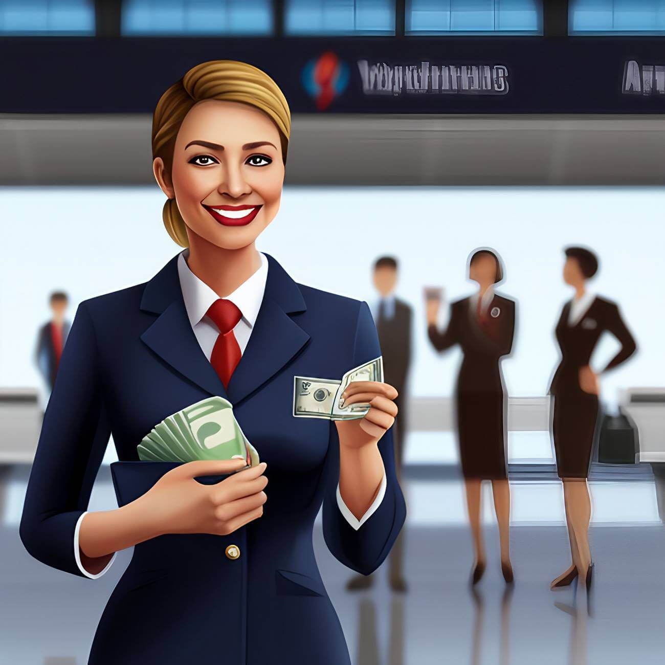 flight attendant receiving salary