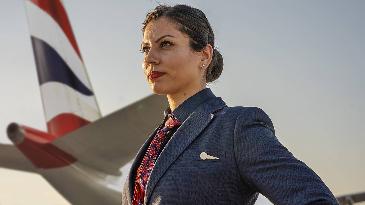 british airways female flight attendant uniform