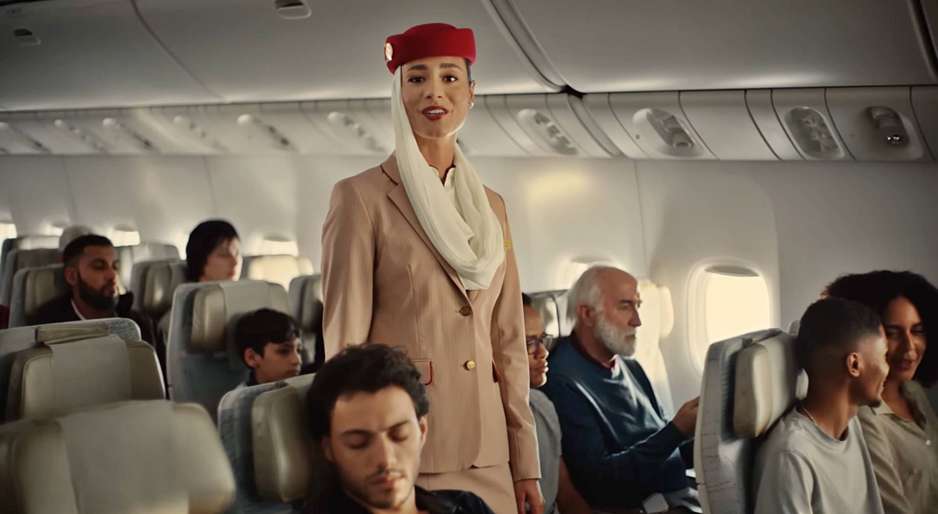 emirates female flight attendant no nonsense safety video